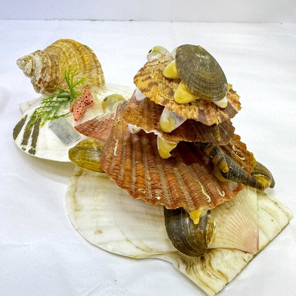 Vintage Sea Shell Art Sculpture Turtles Bopping Heads Beach Decor Novelty *read - Picture 5 of 8